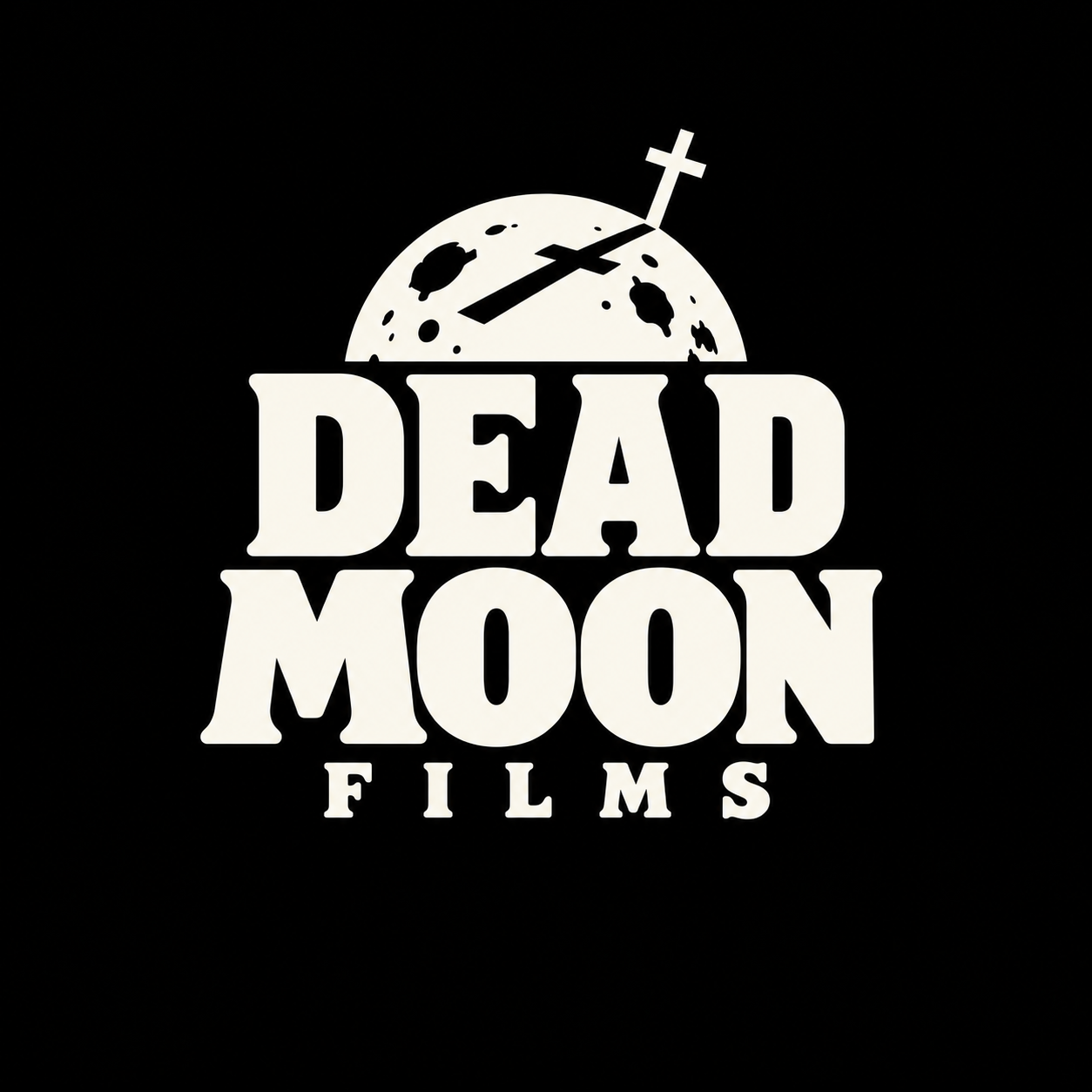 Dead Moon Films — moon and cross logo
